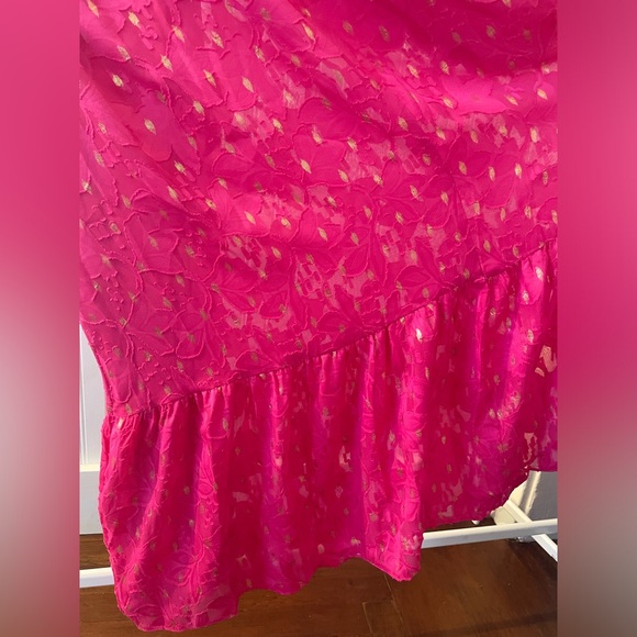 NWT Donna Ricco Halter Midi Dress - Fuchsia- Size 12 - Picture 4 of 10